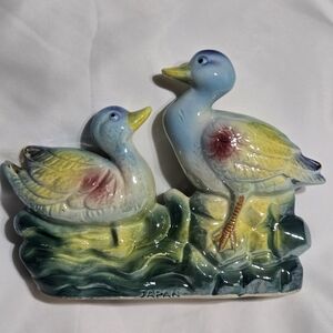 Vintage Collectible Japanese Ceramic Lusterware Duck Figurine